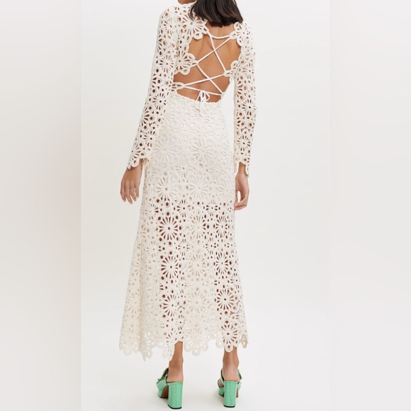 Maje Rozim Dress Crochet Maxi Dress Mini Depop - Picture 3 of 12